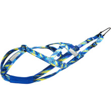 Arnés para Cães, Arnés de Tração para Corrida e Bikejoring, Azul, Nylon com Tiras Refletoras