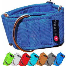Woofpetshop Colar Martingale para Cão Galgo, Azul Médio, Feito à Mão