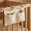 2 Pack Beige Cotton Diaper Caddy Hanging Organizer Bag, Multi-Function Baby Stroller Storage Bag, Bedside Nursery Organizer 1
