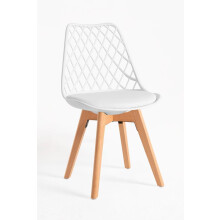 Regalos Miguel, cadeira de jantar Mima, branco, estilo nórdico, suporte para 120 kg