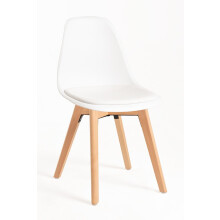Regalos Miguel, cadeira de jantar Dami, branca, design minimalista, suporte até 120kg