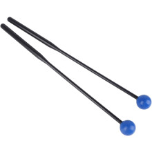 Mazos de marimba, varas de percussão de plástico duradouro, haste preta com cabeça azul para xilofone e carrilhão