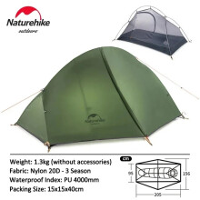 Naturehike tienda de campaña para 1 persona, ultraligera, plegable, impermeable, verde