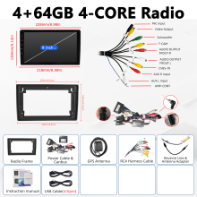 Autoradio GPS avec CarPlay sans fil et Android Auto, Écran Tactile 9 pouces, 4 Go RAM 64 Go ROM, pour Audi A4 B6 B7 et Seat Exeo