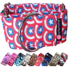 Colar Martingale para cão Galgo, modelo Shield America, feito à mão