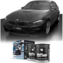 AutoFullCar, Kit para pintar carro completo, Vinilo Líquido Preto Mate, Conjunto de 2 latas de 4 Litros com Turbina Elétrica