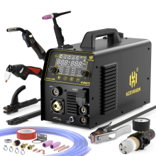 HZXVOGEN Poste à souder multi-processus 6-en-1, 220V 270A, MIG/TIG/Stick/Spot/CUT avec découpeur plasma