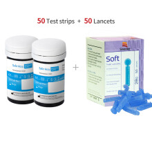 Sinocare tiras reactivas para glucosa en sangre y lancetas, lote de 50 tiras