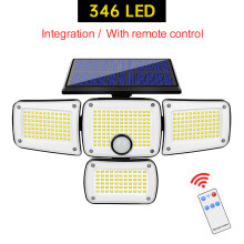 Lámpara LED solar exterior, 182 LEDs, cabezal ajustable, impermeable IP65, 3 modos de funcionamiento