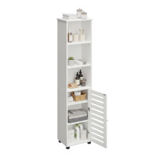 Conjunto de muebles de baño «Tall Bamboo» (3 piezas): estante para la bañera, barra doble negra y mueble ajustable