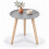 (Grey) Round Tripod Side Table 40cm Wooden Legs 1