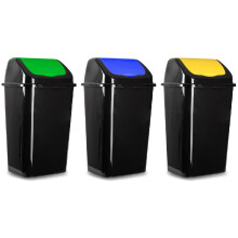 Acan Tradineur, conjunto de 3 cubos de lixo com tampa basculante, plástico, 30 litros, 59 x 40 x 33 cm