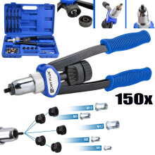 Lot de 150 écrous à riveter M5-M12, pince à sertir avec 5 mandrins interchangeables et mallette