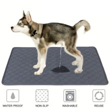 Alèse absorbante réutilisable et lavable, tapis d'urine imperméable pour chien et chat, Gris, 70X100Cm