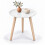 (White) Round Tripod Side Table 40cm Wooden Legs 1