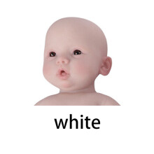 Herpinker Reborn pop bebek, 100% silicone, wit met normale blauwe ogen, realistisch verzorgingspop
