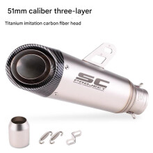 Pot d'échappement universel pour moto 51mm avec DB Killer en acier inoxydable