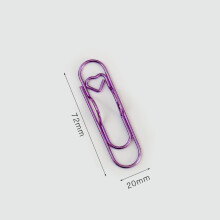 Lot de 10 pinces à papier multifonctions en métal en forme de cœur avec porte-stylo couleur Violet pour bureau