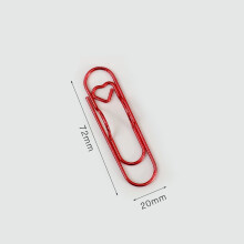 Lot de 10 pinces à papier multifonctions en métal en forme de cœur Rouge avec porte-stylo pour bureau