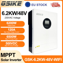 GSIKE Onduleur Solaire 6.2KW/48V, Double Entrée PV, Contrôleur MPPT 160A, Surveillance Wi-Fi