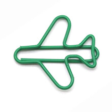 Lot de 10 trombones en métal en forme d'avion, Vert foncé, fournitures de bureau et scolaires