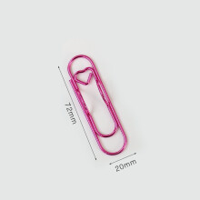 Lot de 10 pinces à papier en métal en forme de cœur avec porte-stylo, fournitures de bureau
