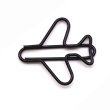 Lot de 10 trombones en métal en forme d'avion, Noir, papeterie scolaire et bureau