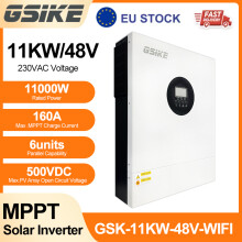 GSIKE Onduleur Solaire 11KP 48V, Haute Puissance 230VAC, Double Entrée PV, Contrôleurs MPPT 160A Intégrés, Wi-Fi
