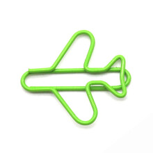 Lot de 10 trombones en métal en forme d'avion, Vert, papeterie scolaire et bureau