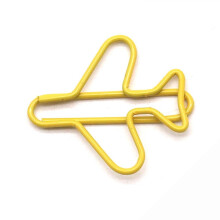 Lot de 10 trombones en métal en forme d'avion, Jaune, papeterie scolaire et bureau