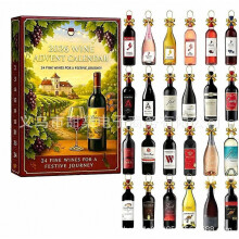 Adventskalender met wijnfles voor 2026, 24-daagse acryl kerstcountdown-versiering