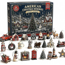 Adventskalender met kerstsmaken 2026, aftelkalender van 24 dagen met acryl bedeltjes
