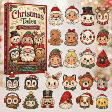 Weihnachts-Adventskalender 2026, 24-Tage-Countdown-Kalender mit Acryl-Anhängern