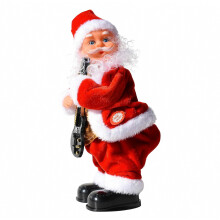 Weihnachtsdekorationen, singende und tanzende, niedliche elektrische Bauchwackel-Weihnachtsmannpuppe - B-Elektrisch