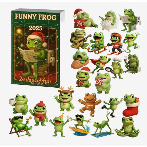 24 days Christmas Frog Advent Calendar Countdown Party Decoration 2D