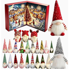 Kerstkalender met kabouterpoppetje tot 2026, schattige kabouterfiguur, 24 dagen, kabouter adventskalender, kerst- en feestartikelen