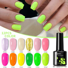 TARTU Gel Nagellak Set van 12 kleuren, Semi-permanente Kit, UV/LED, HEMA-vrij en TPO-vrij met Shimmer