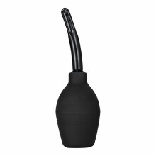For Men & Women 10oz Silicone Enema Bulb Kit with Comfortable 4.8ft Hose & Shower Head for Easy Colonic Cleansing (Black)