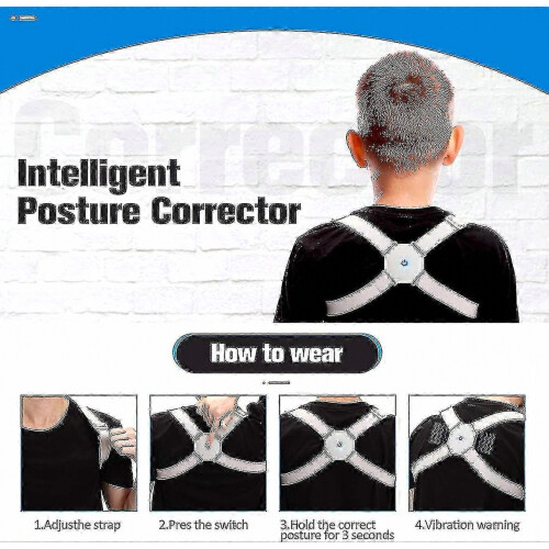 Smart Posture Corrector Brace with Vibration Alert Adjustable Back Support for Adults Teens Kids Posture Training Device 1