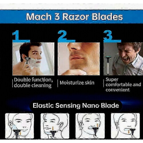24-Pack Men's Shaving Blades, Replacement Razor Refills for Manual Shavers 2