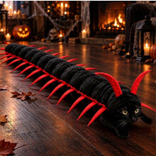 Duizendpootkattenkostuum, 127 cm 3D Halloween huisdier cosplay outfit voor katten, personage met meerdere poten en gevuld lichaam, klittenbandsluiting
