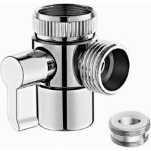 Inverseur de douche 1/2", inverseur de robinet de cuisine 3 voies, adaptateur en T 3 voies pour pommeau de douche, robinet mitigeur de baignoire, acce