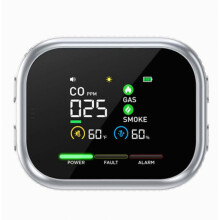 5-in-1-Kohlenmonoxidmelder zum Einstecken, intelligenter Gas- und Rauchmelder mit elektrochemischem Sensor und Digitalanzeige, zertifiziertes Gaswarng