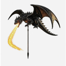 Solar Garden Lights Waterproof Dragon Fire Figurine Lamp Solar Dragon Fire Garden Light For Outdoor Courtyard Lawn