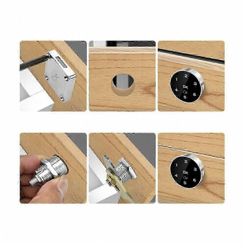 Digital Combination Lock for Cabinets, Keyless Electronic Door Lock, Smart Locker Lock with Two Keys 2