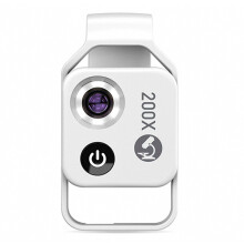200x vergrotingszoom, nanozoomlens 200x, opzetbare microscooplens voor mobiele telefoons (iPhone en Android)