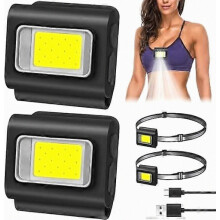 2PCS Magnetic LED Keyring Light - Portable Work Light Mini Torch with 6 Modes - Rechargeable Flashlight for Camping Fishing Running