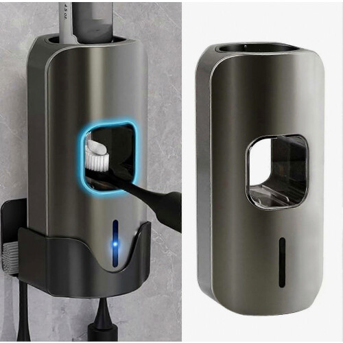 Automatic Toothpaste Dispenser Toothpaste Squeezer Toothbrush Holder for Shower Bathroom
