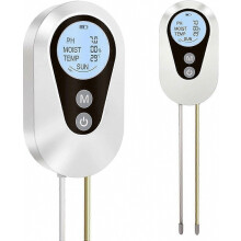 4-in-1 digitale bodemtester meet pH-waarde, vochtigheid, temperatuur en meer. Nieuw modeljaar 2026.