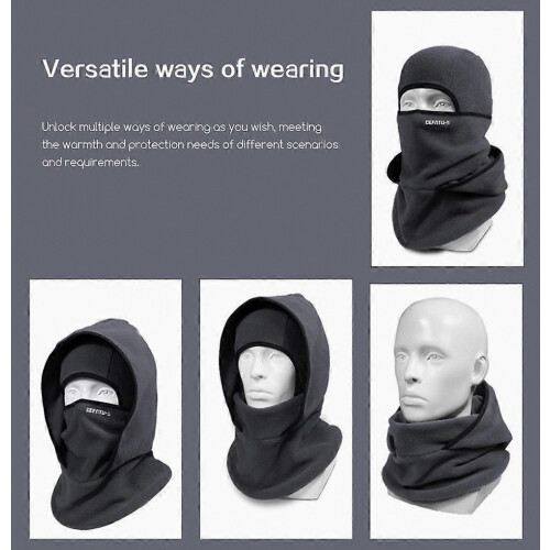 Winter Wool Balaclava Ski Mask Is Warm and Fully Protected-Dark Grey 2